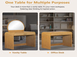 39" Makeup Vanity Table with Mirror Touch Screen Lighted Mirror, Dressing Table with Drawer for N704P196658N