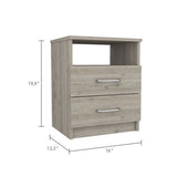 Napoles Nightstand , End Table, Side Table Superior Top, Two Drawers, One Shelf -Light Gray B07092101