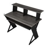 Black Music Desk with Keyboard Tray B062P215485