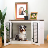 ZNTS Furniture style dog cage, wooden dog cage, double door dog cage, side cabinet dog cage, Dog crate W1687138649