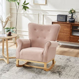 Baby Room High Rocking Chair Nursery Chair , Comfortable Rocker Fabric Padded Seat ,Modern High W1361137249