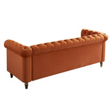 ZNTS Chesterfield Velvet Sofa 84.65 inch for Living Room ORANGE Color W579104833