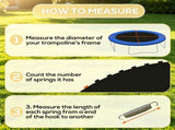 Black 12' Trampoline Replacement Mat 72 V-Hooks, Fits 5.5" Springs, for Backyard Old Trampoline 13394993
