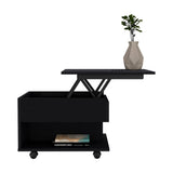 Luanda Lift Top Coffee Table, Casters, One Shelf -Black B07091883