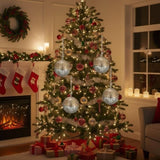 4PCS Set Christmas Hanging Ball Ornaments Wooden Decorations Festive Holiday Party Decor Xmas 30812781