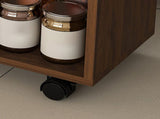 Multi-Functional Folding Table with Storage Shelves and Wheels, 47 Inch Foldable Dining Table for W2700P437587