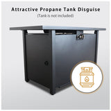 25" H x 42" W Steel Outdoor Fire Pit Table with Lid B120P242624