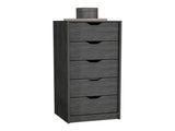 Dresser 42H" 5 Drawers Narrow Dresser, Slim Storage Chest of Drawers, Bedroom, Smokey Oak B097P167438