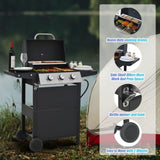 Propane Gas Grill 3 Burner Barbecue Grill, Stainless Steel 26,000 BTU Patio Garden Barbecue Grill 57831586