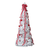 7 FT Fully Decorated Pre-lit Christmas Tree, Pop Up Artificial Xmas Tree with 170 Warm Lights and 98384148