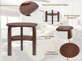 Solid Rubberwood Round End Table with 2-Tier Storage Shelf, Small Accent Side Table and Nightstand 73742081