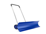 Snow Pusher with Wheels 37 Inch Extra Wide Snow Shovel Ergonomic Adjustable Handle Blue 24499012