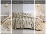 Ultrasoft Faux Fur Ribbed Comforter Set Full/Queen B035P294133
