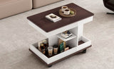 U-Can Adjustable End Table with Wheels, Modern Multifunctional Sofa Side Table with Lift-Top, N724P292505K