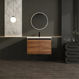LEVISTAR Brown 30 Inch Bathroom Vanity with resin Countertop Sink, 2 Doors Bathroom Cabinet Set W1972P165046