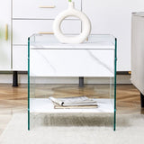 Bedside table with drawers. The board surface is MDF with white grain sticker, and both sides are W1512P348777