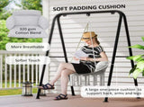 Hanging Hammock Swing Chair with Large Cushion, Steel Frame, Indoor Outdoor, 265 lb Capacity 73995872