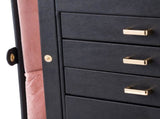 Synthetic Leather Huge Jewelry Box Mirrored Watch Organizer Necklace Ring Earring Storage Lockable 27866558