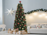 7.5ft Pencil Shape Automatic Tree Structure PVC Material 1090 Round Heads 350 Lights Warm Color With 58420987