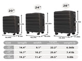 HIFINE TOURIST 20"/24"/28" 3 pcs/set in ABS Spinner Wheel Luggage, Carry on Suitcase, Matching W2787P342140