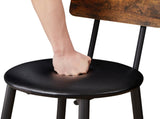 Bar Table Set with 2 Bar stools PU Soft seat with backrest, Rustic Brown, 43.31'' L x 15.75'' W x 38669440