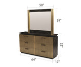 Modern Style 6-Drawer Dresser Made With Mango Wood and Finished with Brass Metal B009128312