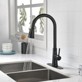 ZNTS Single Handle High Arc Pull Out Kitchen Faucet,Single Level Stainless Steel Kitchen Sink Faucets 30523616