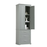 ZNTS Tall Storage Cabinet with Three Drawers for Bathroom/Office, Grey WF299282AAE