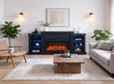 55" Fireplace TV Stand for TVs up to 65", Entertainment Center Console with RGB LED Strips, 6 70665279