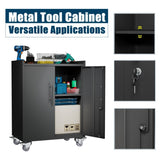 2 Door Tool Cabinets for Garage, Lockable Garage Storage Cabinet, Locking Metal Storage Cabinet with W1831126696
