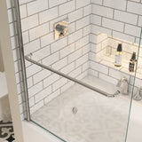 ZNTS Bath tub Pivot shower screen, with 1/4" tempered glass and towel bar 3458 W2122131075