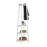 ZNTS Vassen Coat Rack w/ 3-Tier Storage Shelves in White Finish T2574P164225