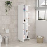 Urano Corner Linen Cabinet, Five External Shelves, Single Door, Four Interior Shelves -White B20091991