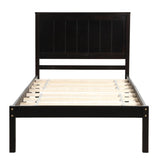 ZNTS Platform Bed Frame with Headboard, Wood Slat Support, No Box Spring Needed,Twin, Espresso 88909316