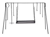 Grill Swing Campfire Grill Stand with Iron Grill Grate, Collapsible Campfire Cooking Rack with Hooks 05998079