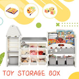 Kids Bookshelf Toy Storage with 17 Bins and 5 Bookshelves, Multi-functional Nursery PP300106AAE