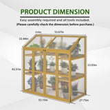 ZNTS Greenhouse, Wooden Greenhouse Polycarbonate Garden Shed for Plants,Wooden Garden W1850P235934