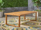 Outdoor 69" Acacia Wood Dining Table, Sandblast Natural Finish 62617.00