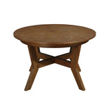 ZNTS 32inch Wood Round Coffee Table for Living Room,Mid Century Farmhouse Circle Wooden Coffee Tables for 05049710