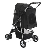 ZNTS 4 Wheels Pet Stroller, Dog Cat Stroller for Small Medium Dogs Cats, Foldable Puppy Stroller with Cup 95759460