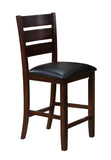 ZNTS Contemporary Style Dark Brown Finish Counter Height Dining Chair Bar Stool 2pc Set Faux Leather B011P149009