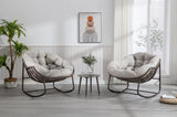 Outdoor Rattan Rocking Chair,Padded Cushion Rocker Recliner Chair Outdoor for Front Porch, Living W640105281