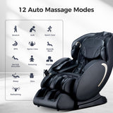 ZNTS BOSSCARE 3D Zero Gravity Massage Chair,Full Body Shiatsu Recliner with APP Black W730P162463