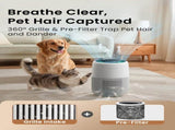 Pet Air Purifier up to 1500 Ft, Enhanced Activated Carbon & 360&deg Grille Air Intake for Hair Odor 82484253