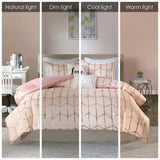 King/Cal King Metallic Printed Comforter Set B03595842