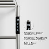 Heated Towel Rack with Top Shelf, 3-Bar Towel Wall MountedWarmer for Bathroom with Intelligent Touch T3177P305028