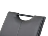 Modern Charcoal PU dining chair living room chair upholstered chair, black metal chair leg design, W210P199090