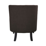 Modern Traditional Accent Chair Button Tufted Chocolate-hued Textured Fabric Upholstery Solid Wood B011P182652