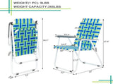 2pcs Steel Tube PP Webbing Bearing 120kg Folding Beach Chair Blue Strip 79845666
