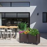 Raised Garden Bed Planter for Outdoor Plants Plastic Planters Box Elevated Garden Boxes Plant Pots 09165596